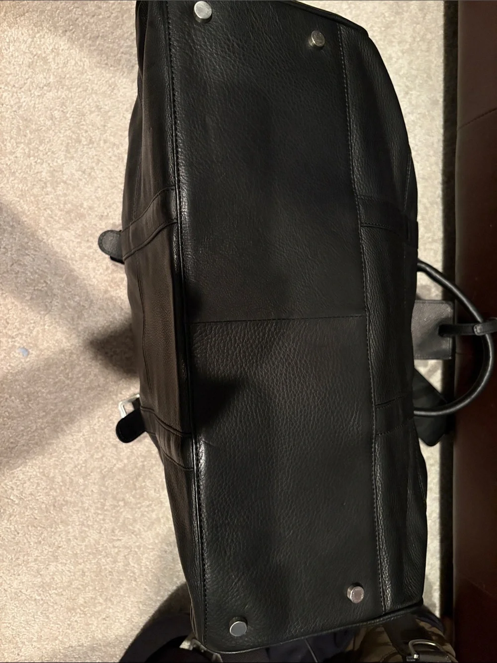 Trafalgar Black leather duffle bag Travel